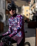 ALÉ Cycling winter long sleeve jersey - OVER PRAGMA - bordeaux/multicolour
