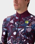 ALÉ Cycling winter long sleeve jersey - OVER PRAGMA - bordeaux/multicolour