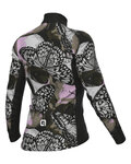 ALÉ Cycling winter long sleeve jersey - FALENA PR-E - black/white/pink/brown