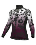 ALÉ Cycling winter long sleeve jersey - NADINE PRAGMA - black/white/bordeaux