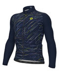 ALÉ Cycling winter long sleeve jersey - BYTE PRAGMA - blue