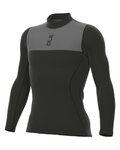 ALÉ Cycling long sleeve t-shirt - GRID INTIMO - black/grey