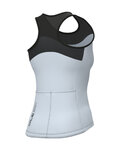 ALÉ Cycling sleeveless jersey - COLOR BLOCK PRAGMA - light blue/black