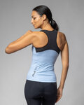ALÉ Cycling sleeveless jersey - COLOR BLOCK PRAGMA - light blue/black
