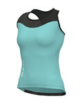 ALÉ Cycling sleeveless jersey - COLOR BLOCK PRAGMA - turquoise