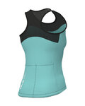 ALÉ Cycling sleeveless jersey - COLOR BLOCK PRAGMA - turquoise