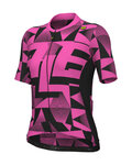ALÉ Cycling short sleeve jersey - PR-E MULTIVERSO - pink/black