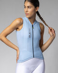 ALÉ Cycling sleeveless jersey - COLOR BLOCK PRAGMA - light blue
