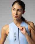 ALÉ Cycling sleeveless jersey - COLOR BLOCK PRAGMA - light blue