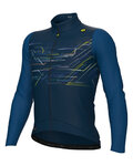 ALÉ Cycling winter long sleeve jersey - PR-E MEGABYTE - blue