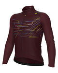 ALÉ Cycling winter long sleeve jersey - PR-E MEGABYTE - bordeaux
