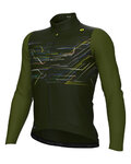 ALÉ Cycling winter long sleeve jersey - PR-E MEGABYTE - green