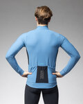 ALÉ Cycling winter long sleeve jersey - KLIMATIK K-IDRO - light blue