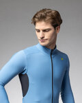 ALÉ Cycling winter long sleeve jersey - KLIMATIK K-IDRO - light blue