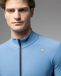 ALÉ Cycling winter long sleeve jersey - KLIMATIK K-IDRO - light blue