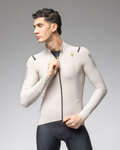 ALÉ Cycling winter long sleeve jersey - WARM RACE - ivory