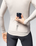 ALÉ Cycling winter long sleeve jersey - WARM RACE - ivory