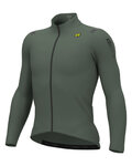 ALÉ Cycling winter long sleeve jersey - WARM RACE - green