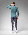 ALÉ Cycling winter long sleeve jersey - WARM RACE - green