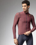 ALÉ Cycling winter long sleeve jersey - WARM RACE - bordeaux