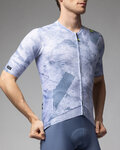 ALÉ Cycling short sleeve jersey - MARBLE PR-E - white/blue