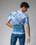 ALÉ Cycling short sleeve jersey - MARBLE PR-E - white/blue