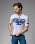ALÉ Cycling short sleeve jersey - SAUVAGE PR-E - white/blue