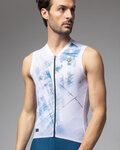 ALÉ Cycling sleeveless jersey - MIRROR PR-E - white/blue
