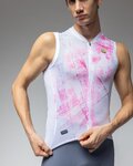 ALÉ Cycling sleeveless jersey - MIRROR PR-E - white/pink