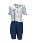 ALÉ Cycling skinsuit - MIRROR PR-E - white/blue