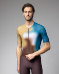 ALÉ Cycling short sleeve jersey - FLASH PR-E - yellow/brown/blue/white