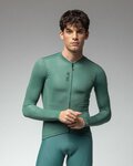 ALÉ Cycling summer long sleeve jersey - COLOR BLOCK PRAGMA - green