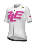 ALÉ Cycling short sleeve jersey - SAUVAGE PR-E - white/pink