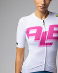 ALÉ Cycling short sleeve jersey - SAUVAGE PR-E - white/pink