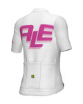 ALÉ Cycling short sleeve jersey - SAUVAGE PR-E - white/pink