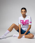 ALÉ Cycling short sleeve jersey - SAUVAGE PR-E - white/pink