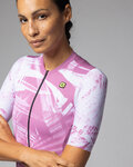 ALÉ Cycling short sleeve jersey - PALM PR-E - pink/white