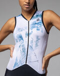 ALÉ Cycling skinsuit - MIRROR PRAGMA - white/light blue/black
