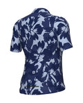 ALÉ Cycling short sleeve jersey - FLOWER PRAGMA - white/blue