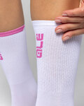 ALÉ Cyclingclassic socks - SLIDE - white/pink