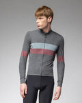 ALÉ Cycling winter long sleeve jersey - WOOL LINE - grey