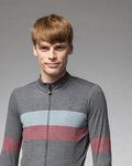 ALÉ Cycling winter long sleeve jersey - WOOL LINE - grey