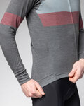 ALÉ Cycling winter long sleeve jersey - WOOL LINE - grey