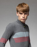 ALÉ Cycling winter long sleeve jersey - WOOL LINE - grey