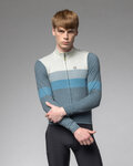ALÉ Cycling winter long sleeve jersey - WOOL LINE - blue/grey