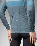 ALÉ Cycling winter long sleeve jersey - WOOL LINE - blue/grey