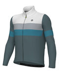 ALÉ Cycling winter long sleeve jersey - WOOL LINE - blue/grey