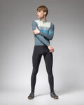ALÉ Cycling winter long sleeve jersey - WOOL LINE - blue/grey