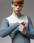 ALÉ Cycling winter long sleeve jersey - WOOL LINE - blue/grey
