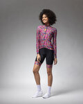 ALÉ Cycling winter long sleeve jersey - PRAGMA FLOWERY LADY - pink/multicolour